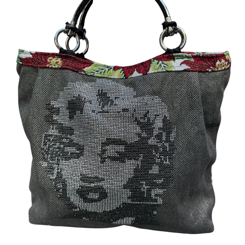 Tapestry‎ Tote Bag Marilyn Monroe Poinsettia Floral Novelty Shoulder Purse Large